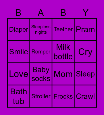 Baby Bingo Card