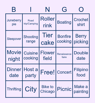 Helena Summer Bingo Card
