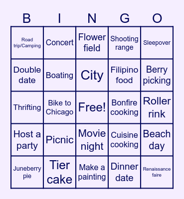 Helena Summer Bingo Card