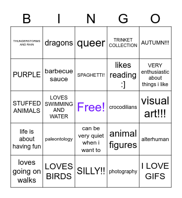 Corvus Bingo Card