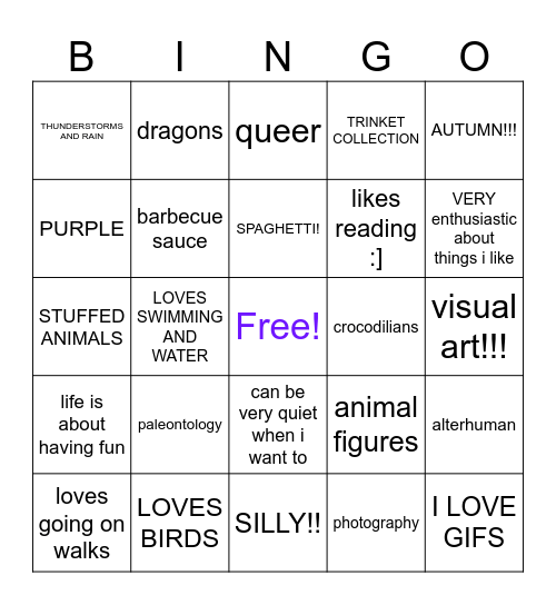 Corvus Bingo Card
