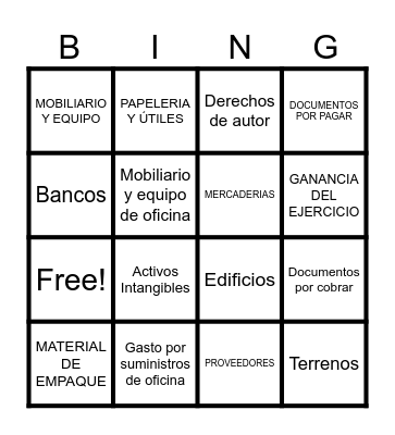 CUENTAS Bingo Card