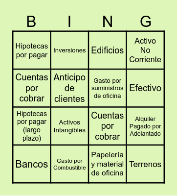 CUENTAS Bingo Card