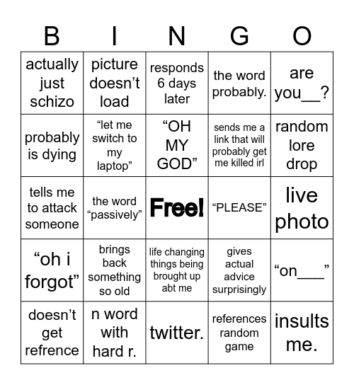 ayden bingo Card