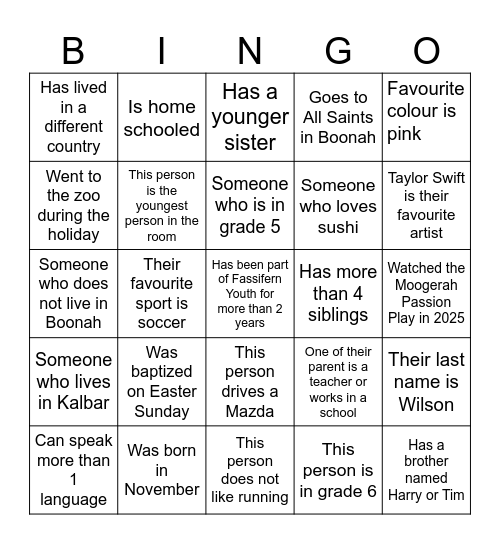 CREW Bingo! Bingo Card