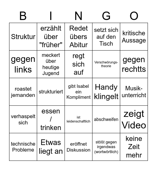 Witte Bingo Card