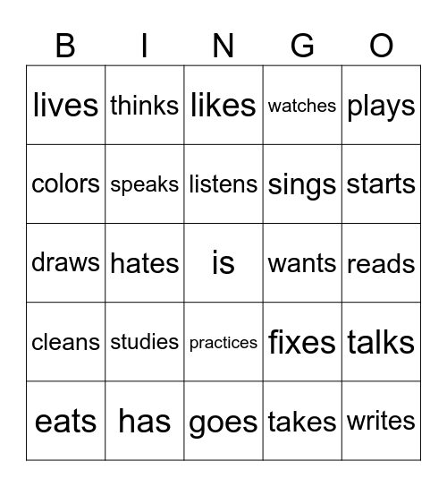 He/She/It Bingo Card