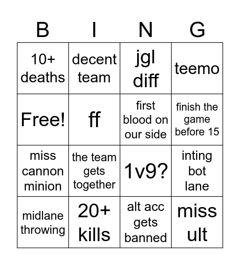 swift play bingo Card