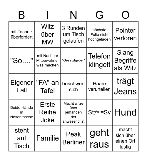 Labudde VL Bingo Card