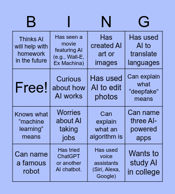 Neuro's AI Bingo Card