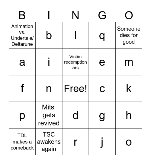 Alan becker bingo card Bingo Card