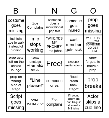 Tech week bingo Card