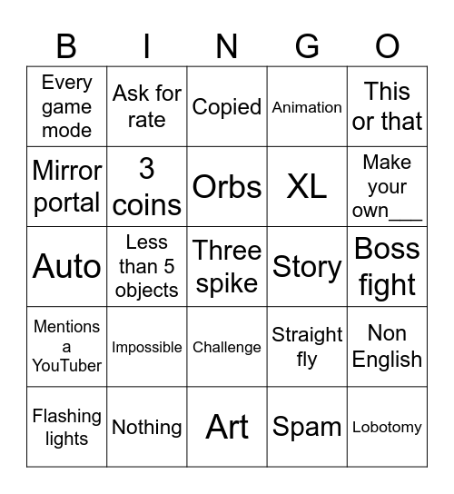 Recent tab Bingo Card