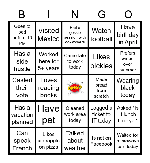 BINGO Card