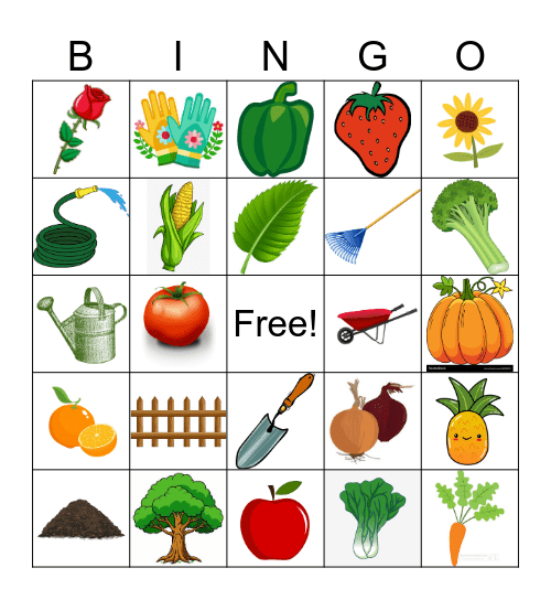 Garden BINGO Card