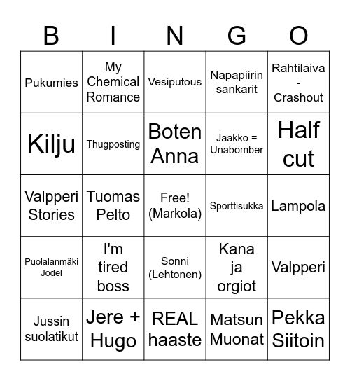 apulanta💪💪 Bingo Card