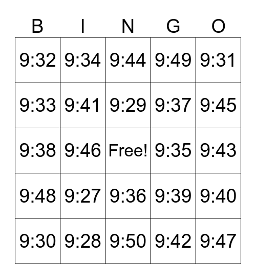 Early Bird Gets The Worm Bingo Card