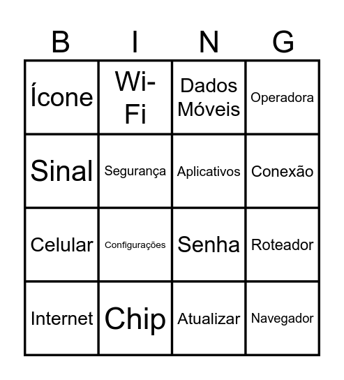 Bingo Digital - Aula 1 Bingo Card