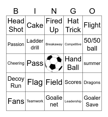 Soccer Bingo Card