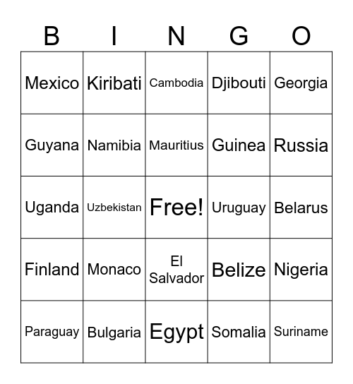 BINGO Card
