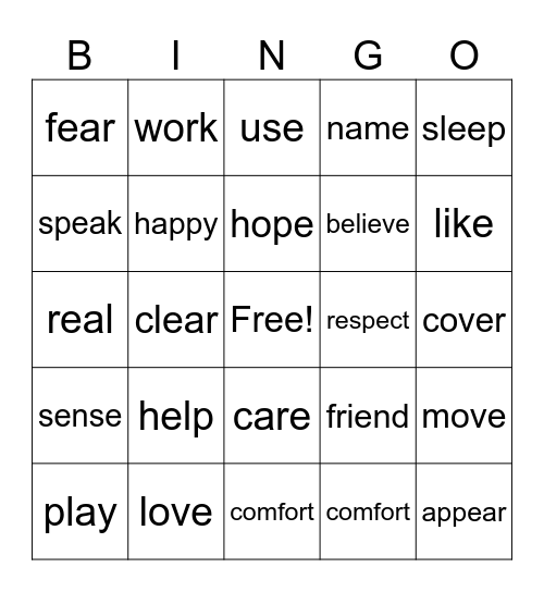 Affix BINGO Card