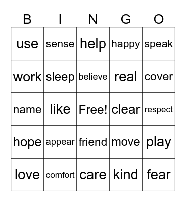 Affix BINGO Card