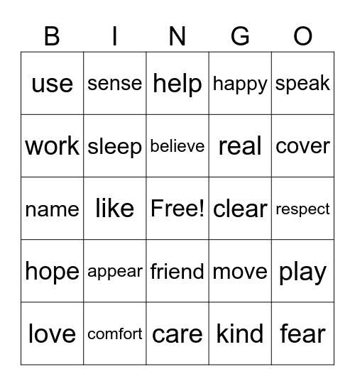 Affix BINGO Card