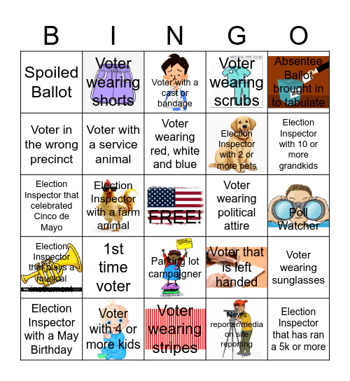 Special Election Bingo Card