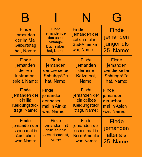 1.Mai Wanderung Bingo Card