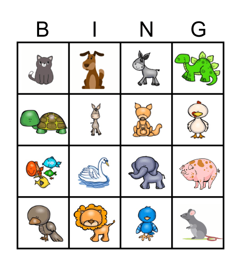 Carnival of the Animals Elementary Bingo Card