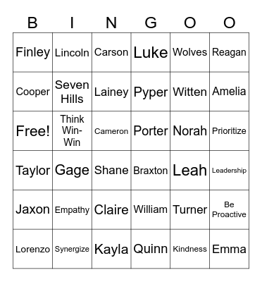 STUDENT LIGHT HOUSE Bingo Card