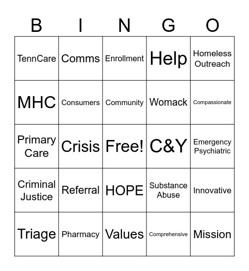 MHC Bingo Card