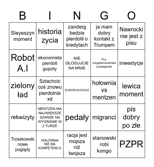 debata bingo xd Bingo Card