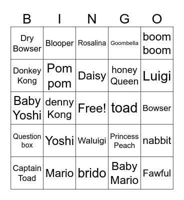 Mario Bingo Card