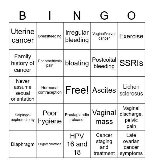 Unit 1 Review BINGO Card