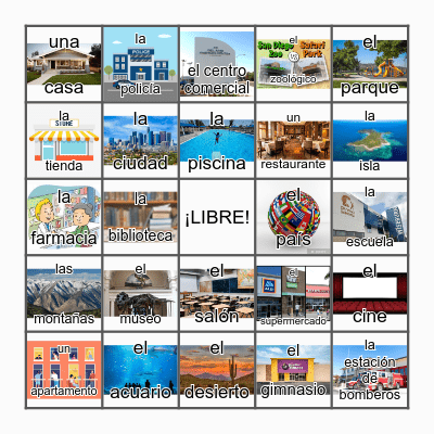 LOTERIA: LUGARES (places) Bingo Card