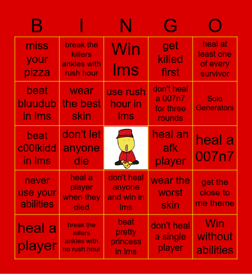 Forsaken Bingo: Elliot Bingo Card