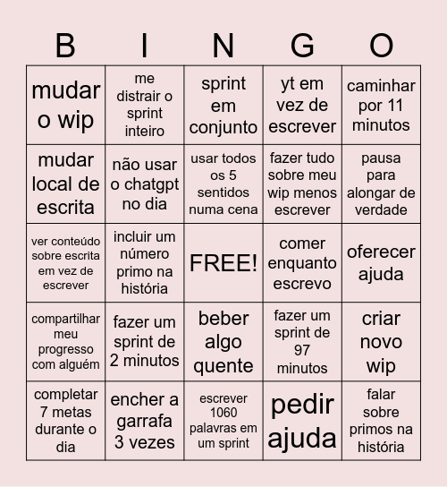 semana prima Bingo Card