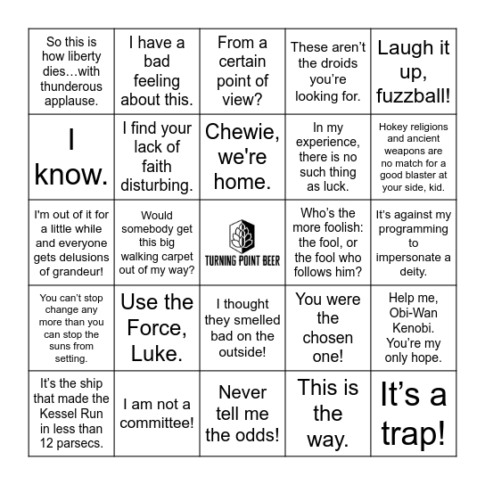 Star Wars: Quotes Bingo Card