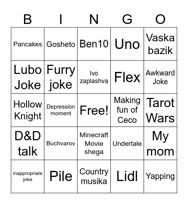 Underground Bingo Card