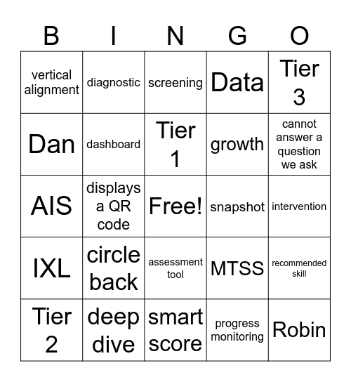 MTSS Bingo Card