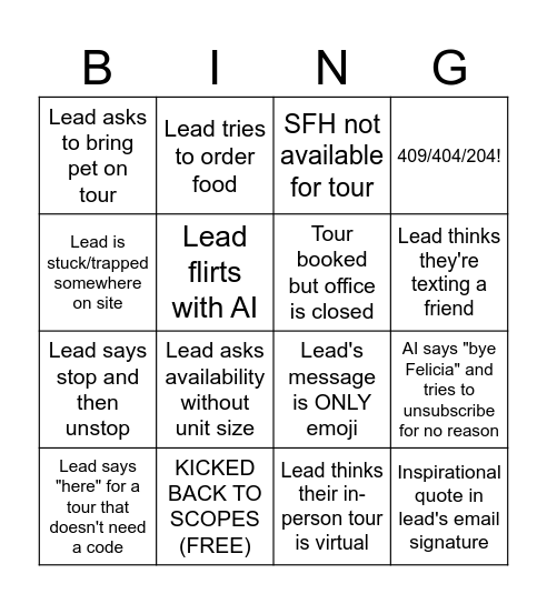 AIT BINGO Card