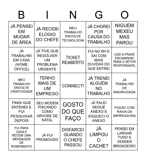 DIA DO TRABLHADOR Bingo Card