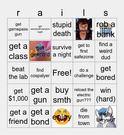 dead rail bingo Card