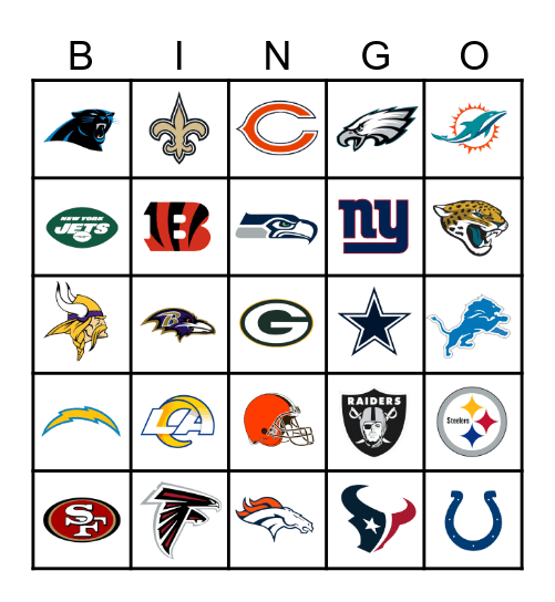 NFL Logo Bingo Card