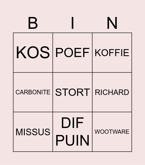 RAJA BINGO Card