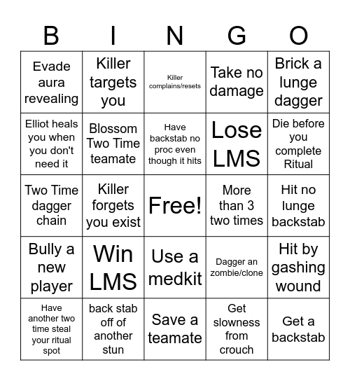 TwoTime(rework)Bingo! Bingo Card