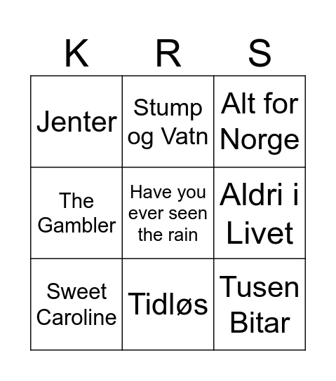 Universitetet Bingo Card