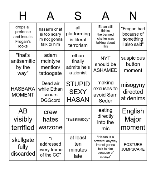 H3 Bingo April 28th 2025 Bingo Card