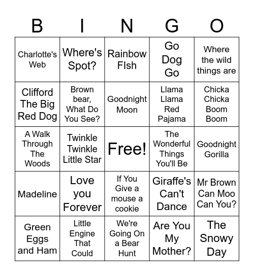 baby Book bingo Card
